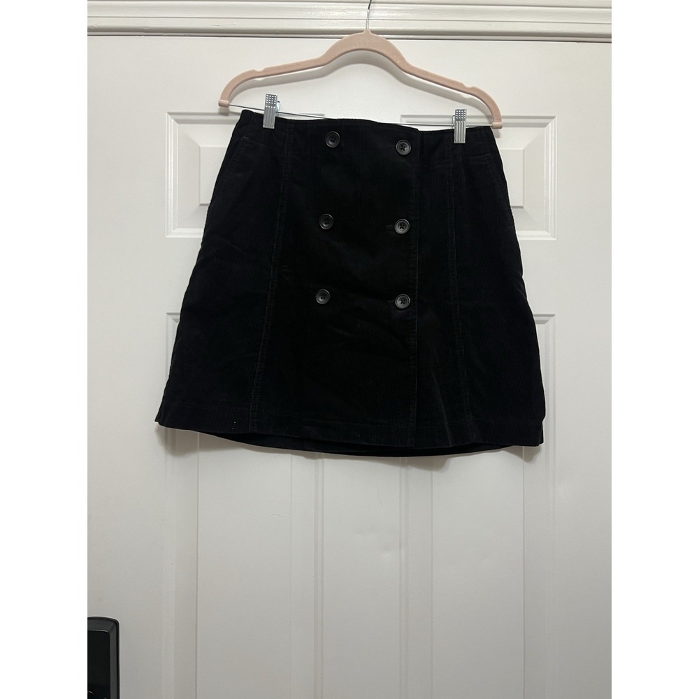 Uniqlo Size 10 Black Mini Corduroy Skirt Casual‎ Office Wear Academia Anime